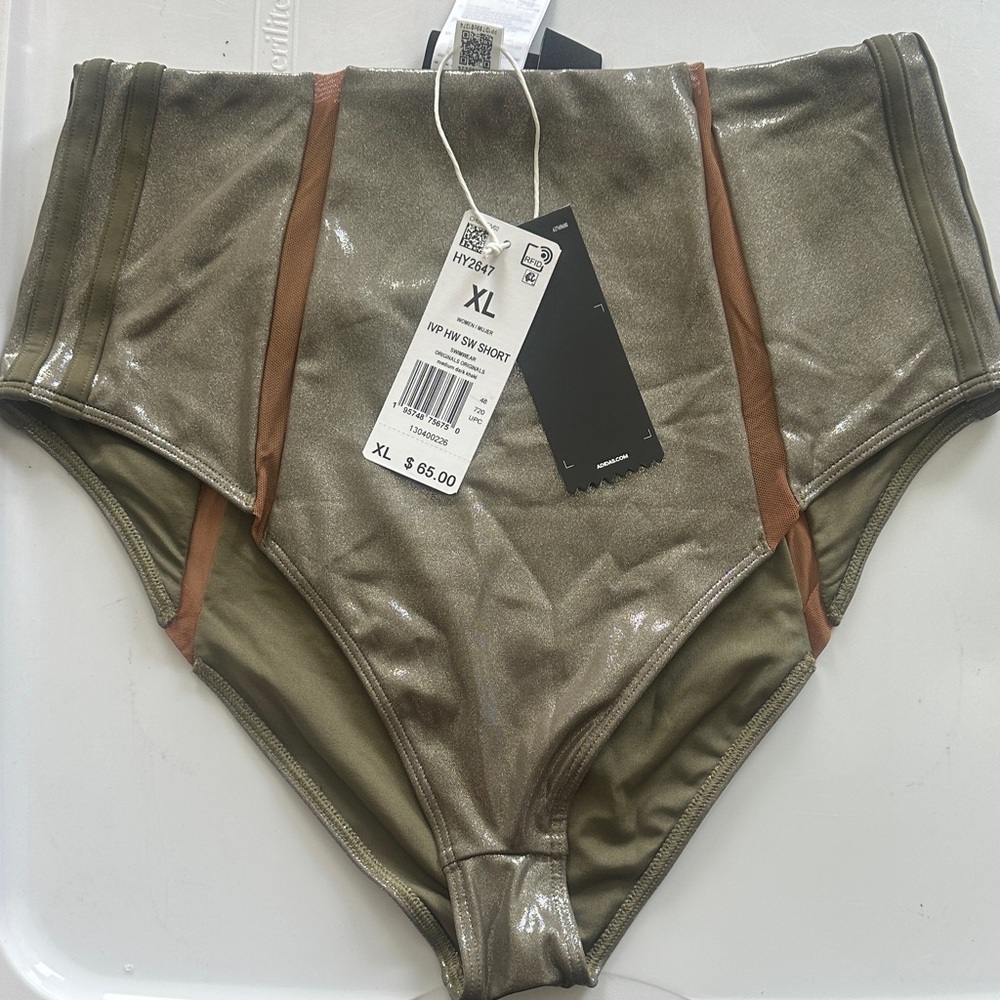 Adidas x Ivy Park High-Waist Metallic Women’s swim bottoms